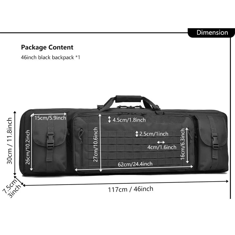 Tactical Rifl Bag Double Gun Case Waterproof Carbine Backpack Molle System Outdoor Hunting Reinforce Rucksack Transportation Bag