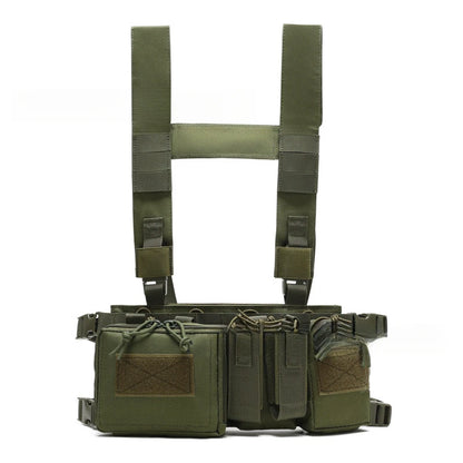 Tactical Chest Rig MOLLE Camo Vest, Adjustable Multi-Function Harness, Outdoor Wargame Training Camouflage Vest