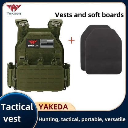 Authentic product YAKEDA Tactical Vest 6094 Fast detachable light laser cut outdoor hunting black gear carry vest of