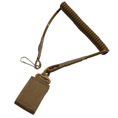Anti-lost Elastic Lanyard Rope Oxford Spring Safety Strap Gun Rope For Key Ring Chain Flashlight Hunting Accessories