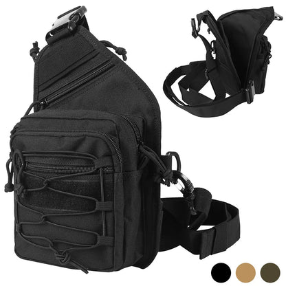 900D Nylon Tactical Sling & Leg Bag Quick Release Buckle Hook&Loop Panel Concealed Carry Handgun Holster For Shooting Hunting