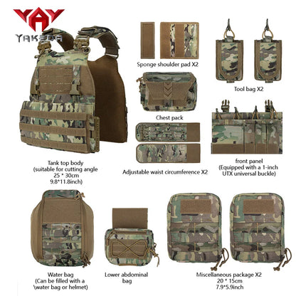 YAKEDA Camouflage Training Vest Outdoor CS Training Vest Multi Functional Vest