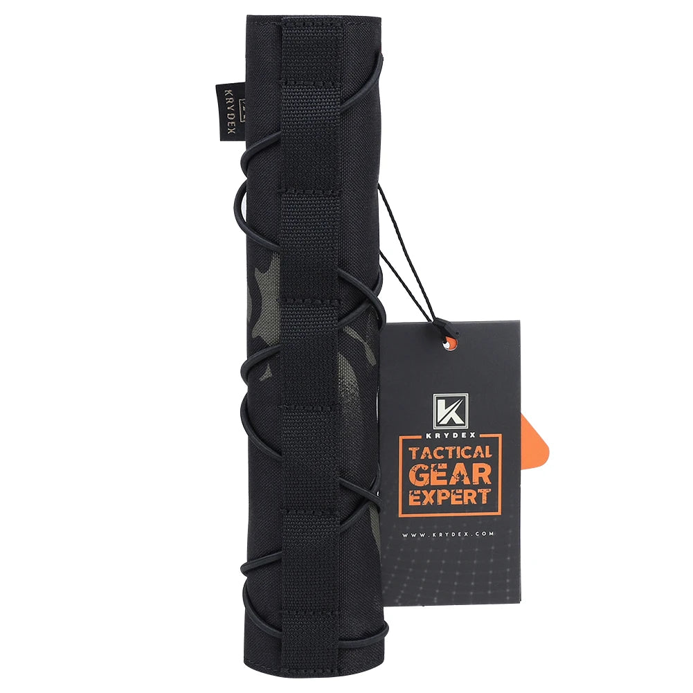 KRYDEX Tactical 22cm Suppressor Protective Cover Case Muffler Shield Sleeve Cover Shooting Hunting Camouflage Purpose
