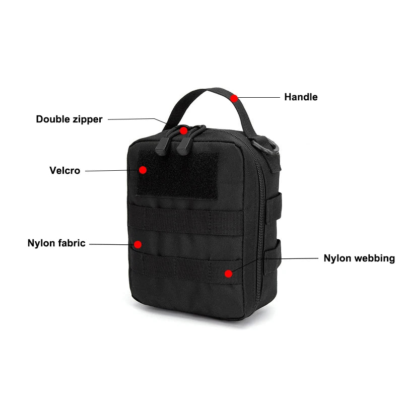 Multifunctional MOLLE Tactical IFAK Medical Pouch Portable Outdoor Emergency First Aid Kit Survival Tool Storage Bag With Patche