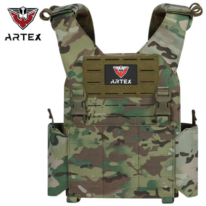 Modular Tactical Training Vest with PALS System - Adjustable Straps Quick-Release Buckle for Hunting Low-Profile Vest