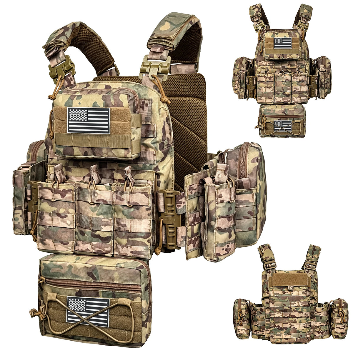 MOLLE Expansion+Quick Disassembly Structure Full Set of Accessories Multi functional Hunting Vest, Removable and Reasonable
