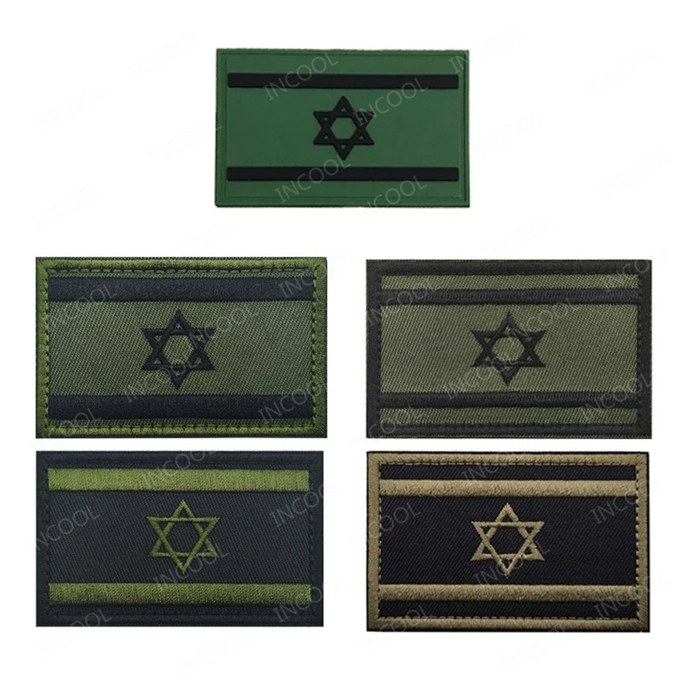 Israel Flag Embroidered Patches PVC Rubber Israeli Sticker Appliqued For Clothing