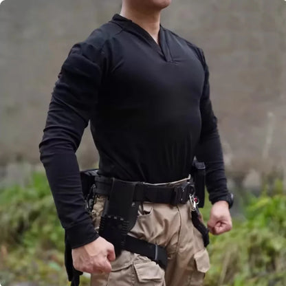 Tactical  Summer Outdoor Quick Dry Tactical Combat T-shirt Short Sleeve V-Neck Training Top for Men