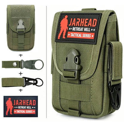 Multi Functional Tactical Sports Running Waist Bag Phone Bag Vertical Double-Layer Molle Accessory Bag Set For Hiking Hunting