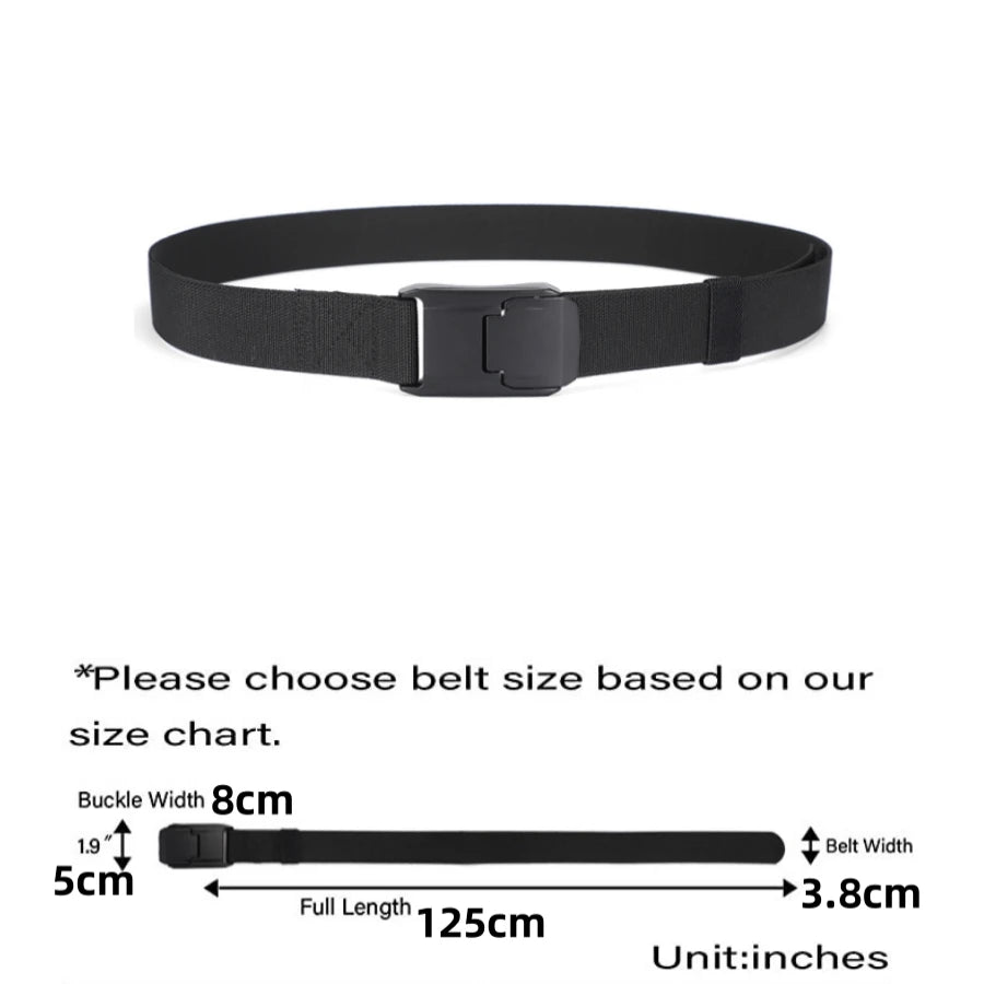2026 New Stretch Belt For Men and Women Hard Quick Release Buckle Strong Real Nylon Unisex Elastic Belt Overalls Work Belt