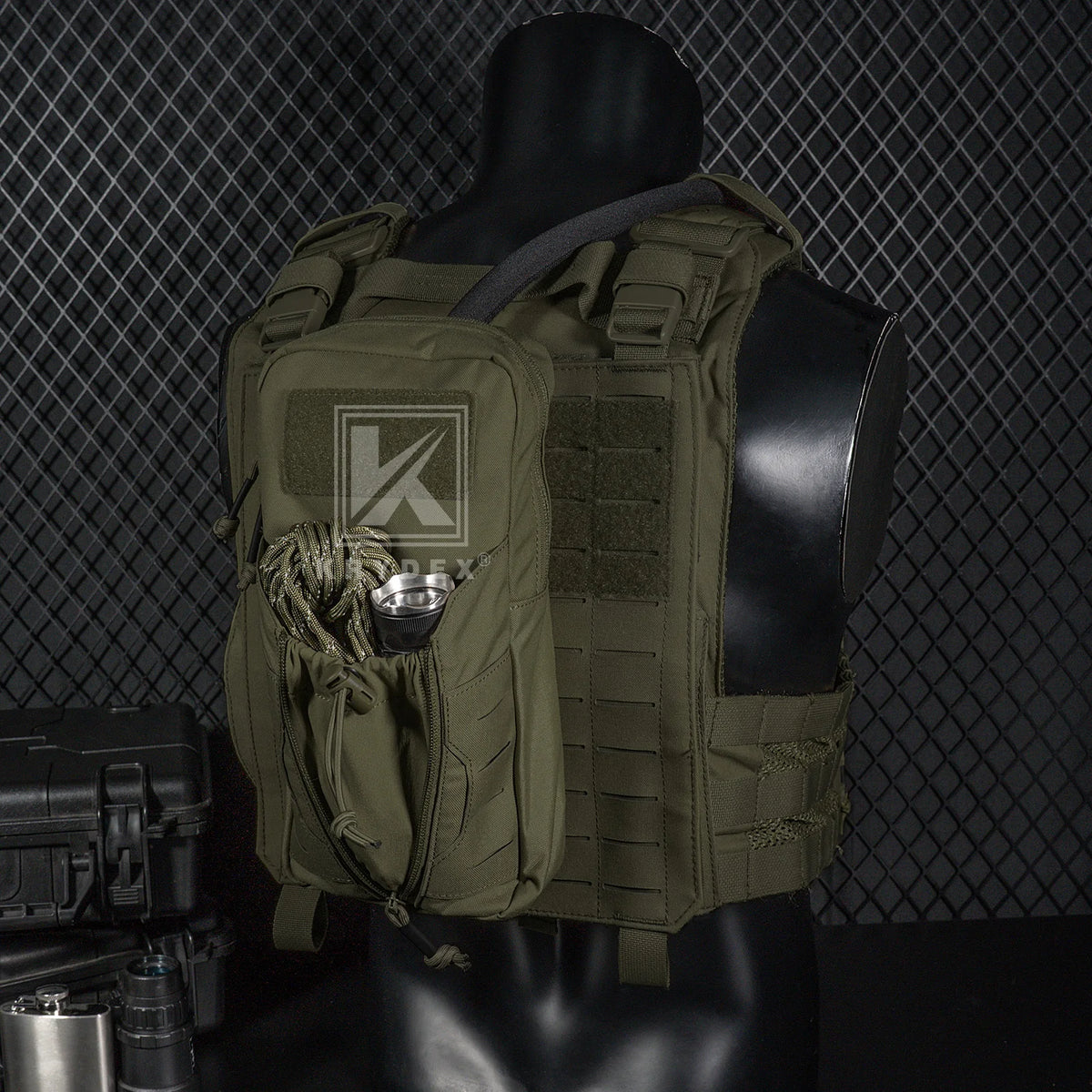KRYDEX Tactical 1L Hydration Bladder Pouch MOLLE Hydra Carrier Pack 34oz Water Bag Outdoor Hiking Travel Accessories