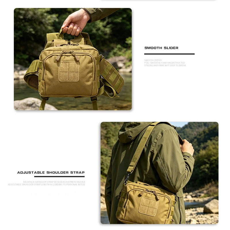Tactical 2 Bangers Range Bag, Crossbody Pouch with AR/M4 and Pistols Magazine Holders for Outdoor Hunting, Shooting & Sports