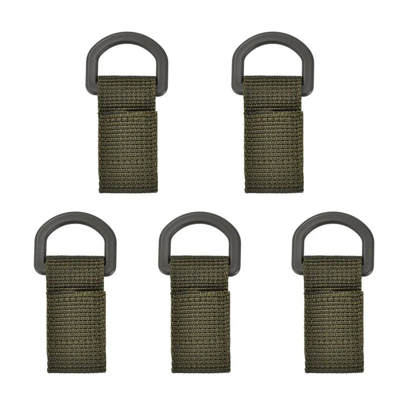 Tactical Webbing D-Ring Hook Hanger for Belt Molle Gear Nylon Strap Key Holder Outdoor Camping Hiking Hunting Tool Accessories