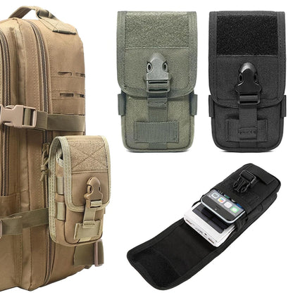 Tactical Double-Layer Phone Pouch Waist Bag EDC Tool Bag Vest Pouch Mobile Phone Bag Waterproof Sport Hunting Belt Travel Tools