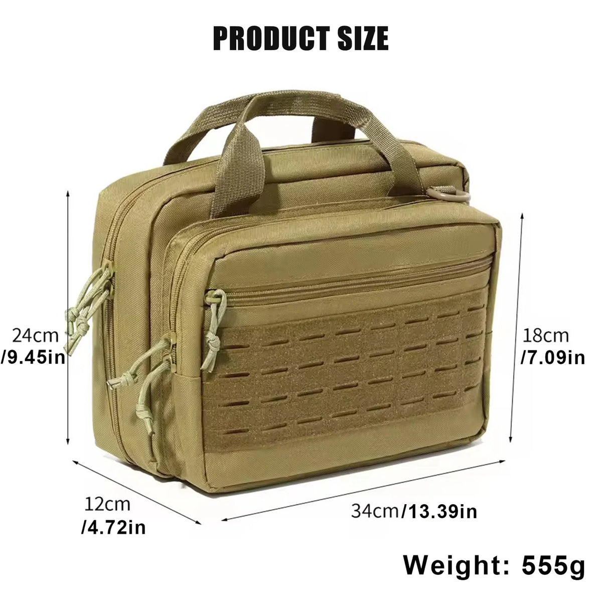 600D Oxford Cloth Handgun Bag Multiple Pockets Range Bag Handbag for Outdoor Hunting Range