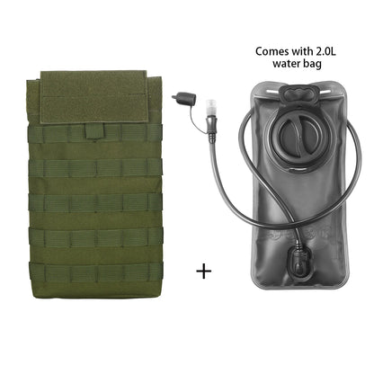 MOLLE Expansion System Accessories Water Bag Pack+2.0L Soft Water Bag Set Large Diameter Rotary Cap Bite Drinking Pipe