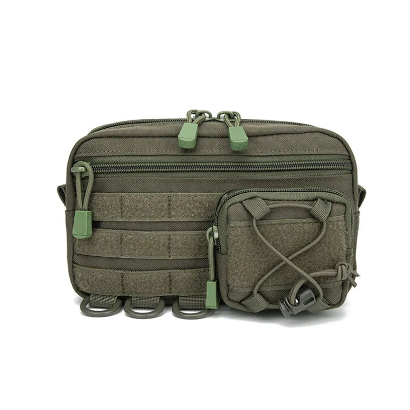 Tactical MOLLE Admin Pouch Horizontal Front Drawstring Pocket EDC Utility Organizer Waist Pack for EMT Hunting Outdoor