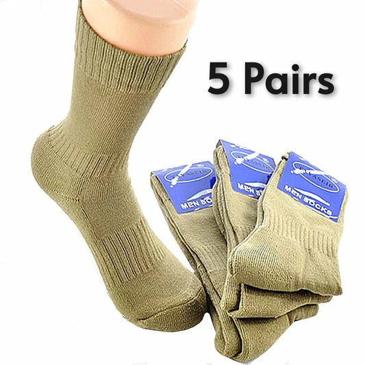 5 Pairs Military Sport Socks Men Trekking Climbing Stockings Men'S Compression Sock Cotton Army Long Socks For Man