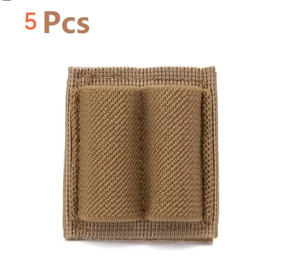 5PC 2-Round Bullet Holder - Adhesive Cartridge Carrier | VELCRO Hook/Loop Utility Gear (2 Hole)