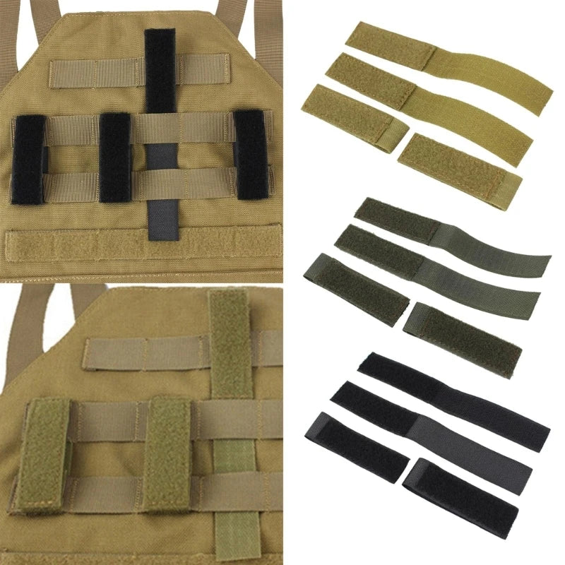 4Pcs/Set Tactical Molle Strip Adapter Vest Backpack Patch Panel Hook&Loop Converter Ribbon Strip For Attching ID Patches