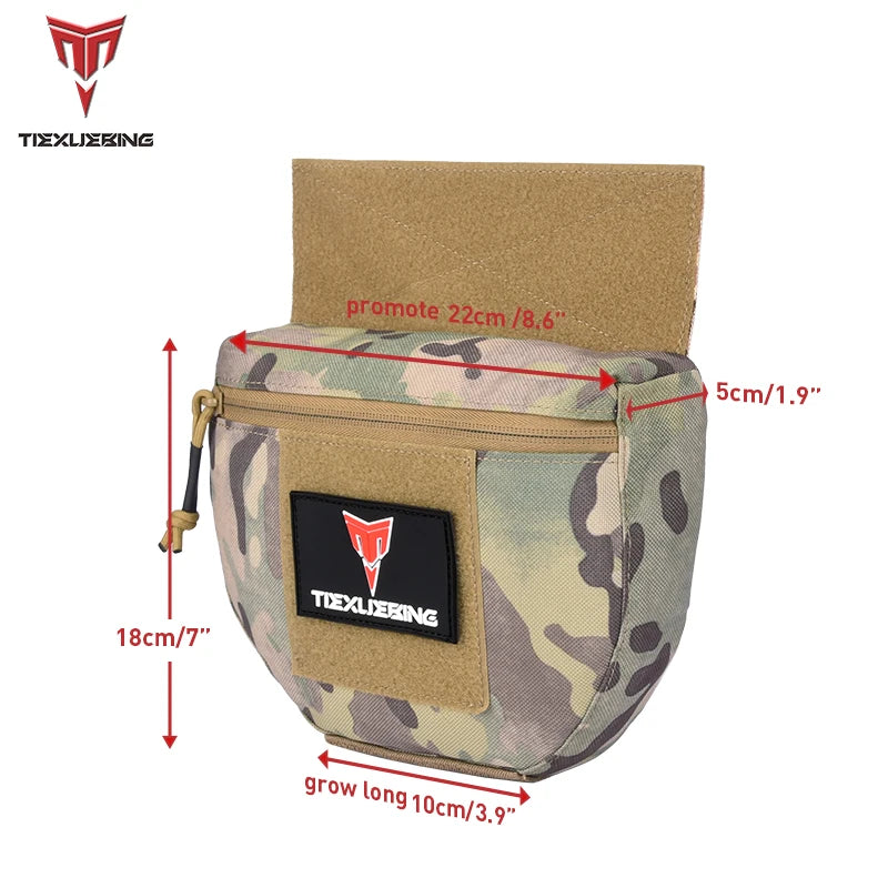 Tactical Molle Chest Rig Drop Dump Pouch Bag For CRM CRX Vest Armor Carrier Storage Hunting Accessories Chest Pouch Lower Belly
