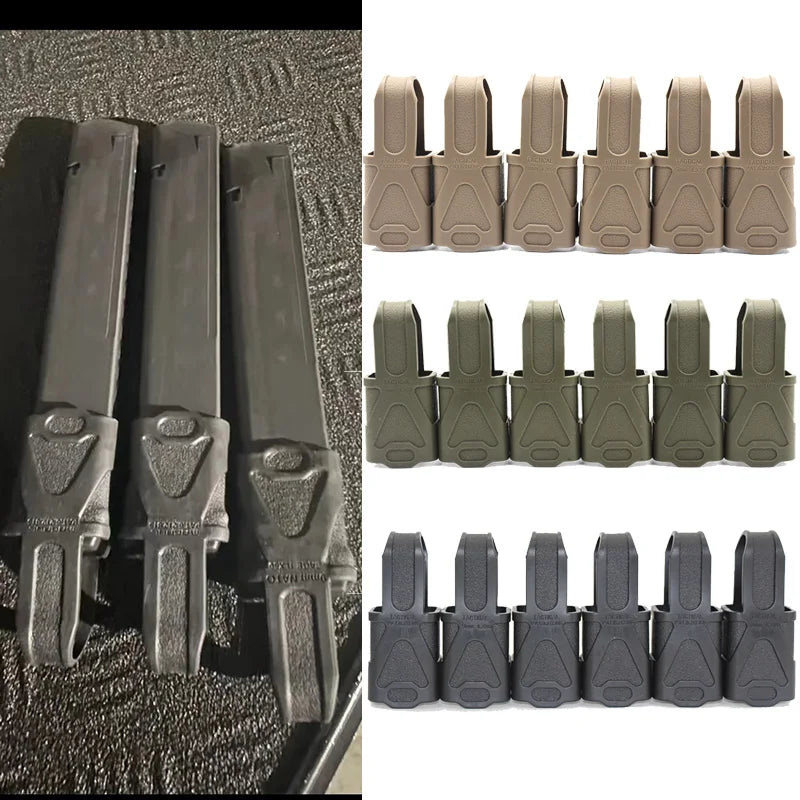 6/10PCS Tactical 9mm Magazine Pouch Rubber Holster Universal Pistol Mag Sleeve Cover for G17 19 Beretta M9 SIG P226