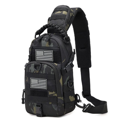 Multi functional crossbody chest bag Molle expansion system adjustable, widened, breathable single shoulder strap woven handle