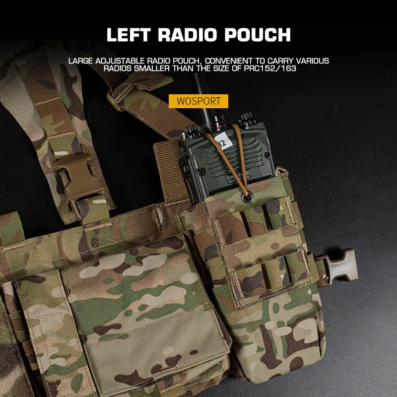 Tactical UW Patrol Chest Hanging Hunting Vest Patrol Bag with 8 Internal Functions Extended Storage Outdoor Men's CS Airgun Acc