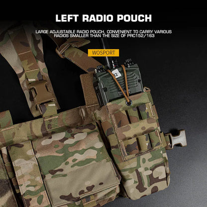 Tactical UW Patrol Chest Hanging Hunting Vest Patrol Bag with 8 Internal Functions Extended Storage Outdoor Men's CS Airgun Acc