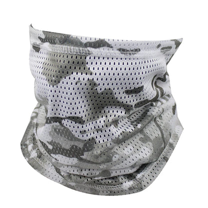 Large Mesh Windproof Neckerchief Camo Mask Neck Gaiter Cover Face Bandana Sun Cool Breathable Cycling Hiking Camping Tube Scarf