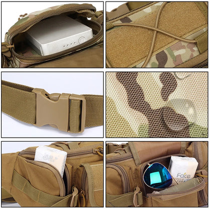 Outdoor Sports Waterproof Waist Bag Camping Multifunctional Men's Fishing Waist Bag Camouflage Backpack