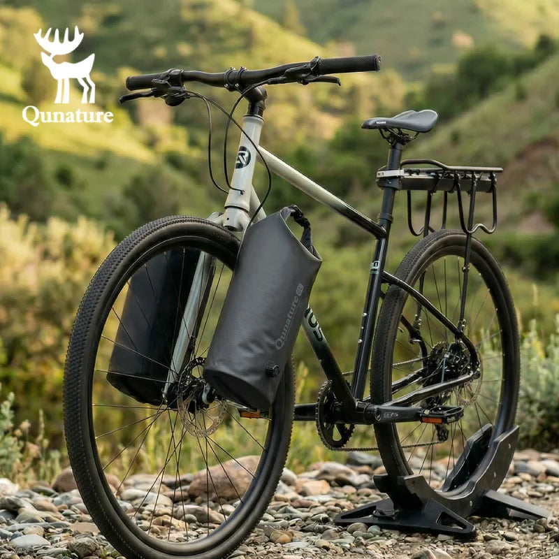 Qunature Upgraded 2.0 Compression Bike Bag 1/2-Pack Magnetic Quick Release Heavy Duty Waterproof Travel Gravel Bike Fork Pack 6L