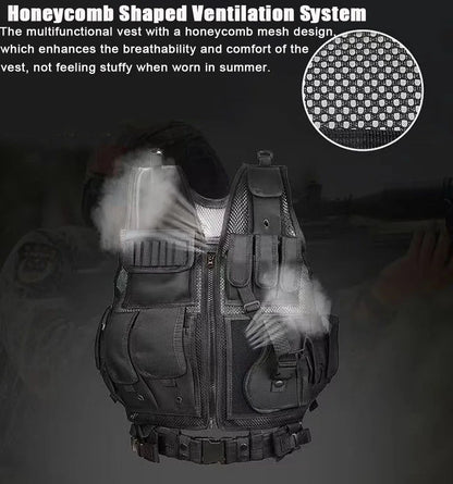 Multi-Pocket Swat Tactical Vest Jungle Combat Body Armor Vests Security Hunting Outdoor CS Game Airsoft Training Jacket