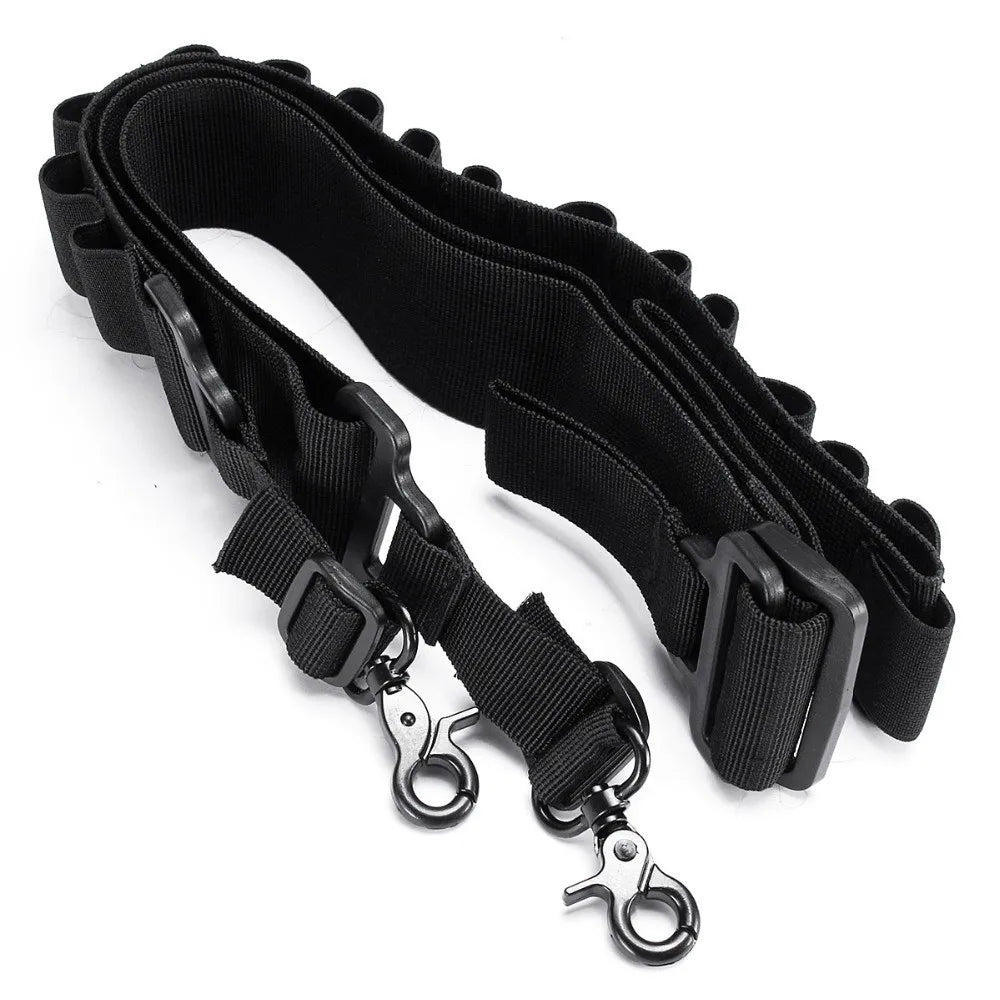 Tactical Shotgun Sling 15 Rounds Shell Holder Adjustable 2 Point Gun Strap for Hunting Shooting Belt Accessories