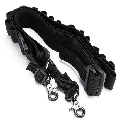 Tactical Shotgun Sling 15 Rounds Shell Holder Adjustable 2 Point Gun Strap for Hunting Shooting Belt Accessories