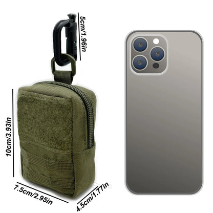 Tactical Mini MOLLE Pouch Compact Utility EDC Battery Cigarette Case Card Slot Waist Bags For Hunting Trekking Running Camping