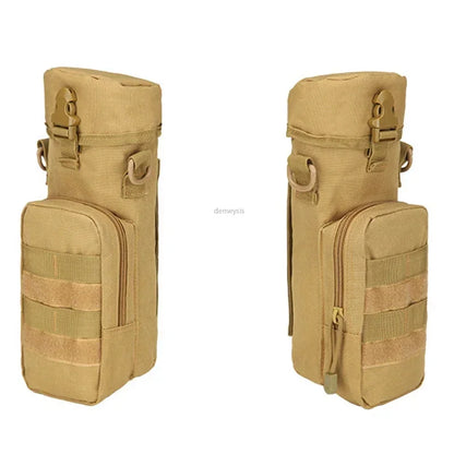 Tactical Molle Water Bottle Pouch Nylon Outdoor Sport Travel Kettle Bag with Shoulder Strap