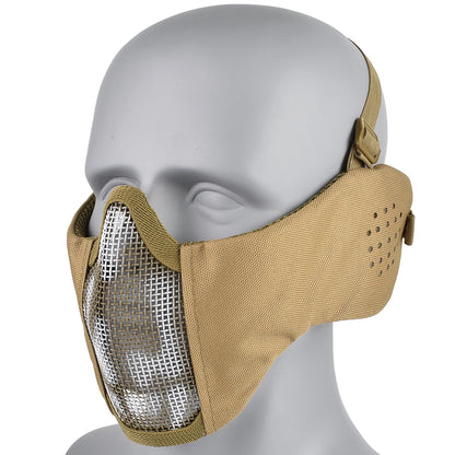 Hunting Foldable Mesh Mask With Ear Protection Airsoft Half Face Paintball Shooting Tactical CS Wargame Face Protective Mask