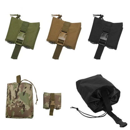 Foldable Tactical MOLLE Magazine Dump Drop Pouch Utility Mag Recovery Holster Outdoor Hunting Airsoft Ammo EDC Storage Bag