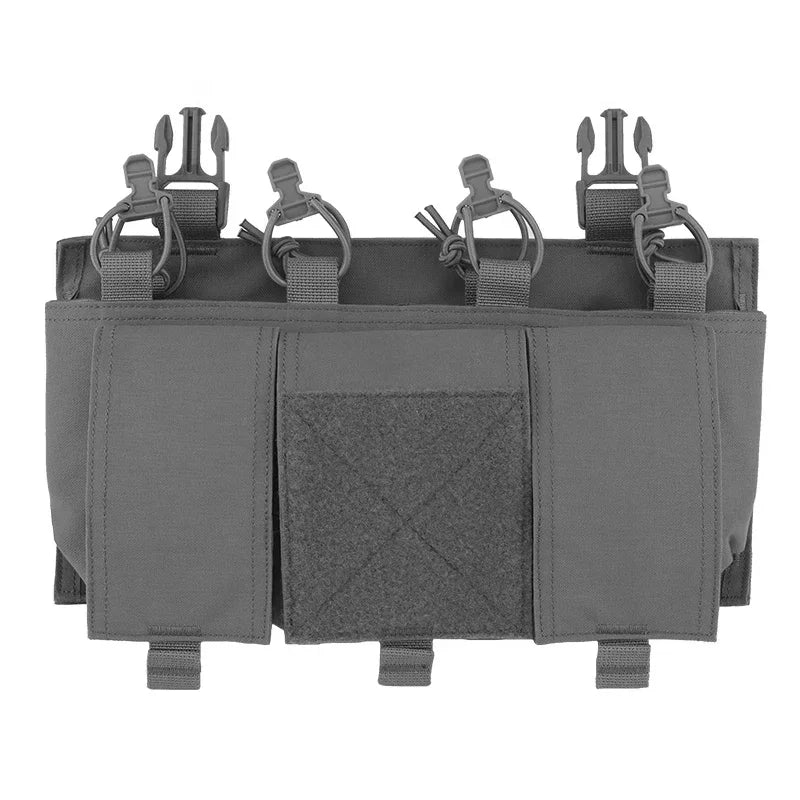 Tactical Quad 5.56 Magazine GP Pouch Placard QASM Clasp Front Panel for CPC FCSK ARC JPC Plate Carrier Airsoft Hunting Vest