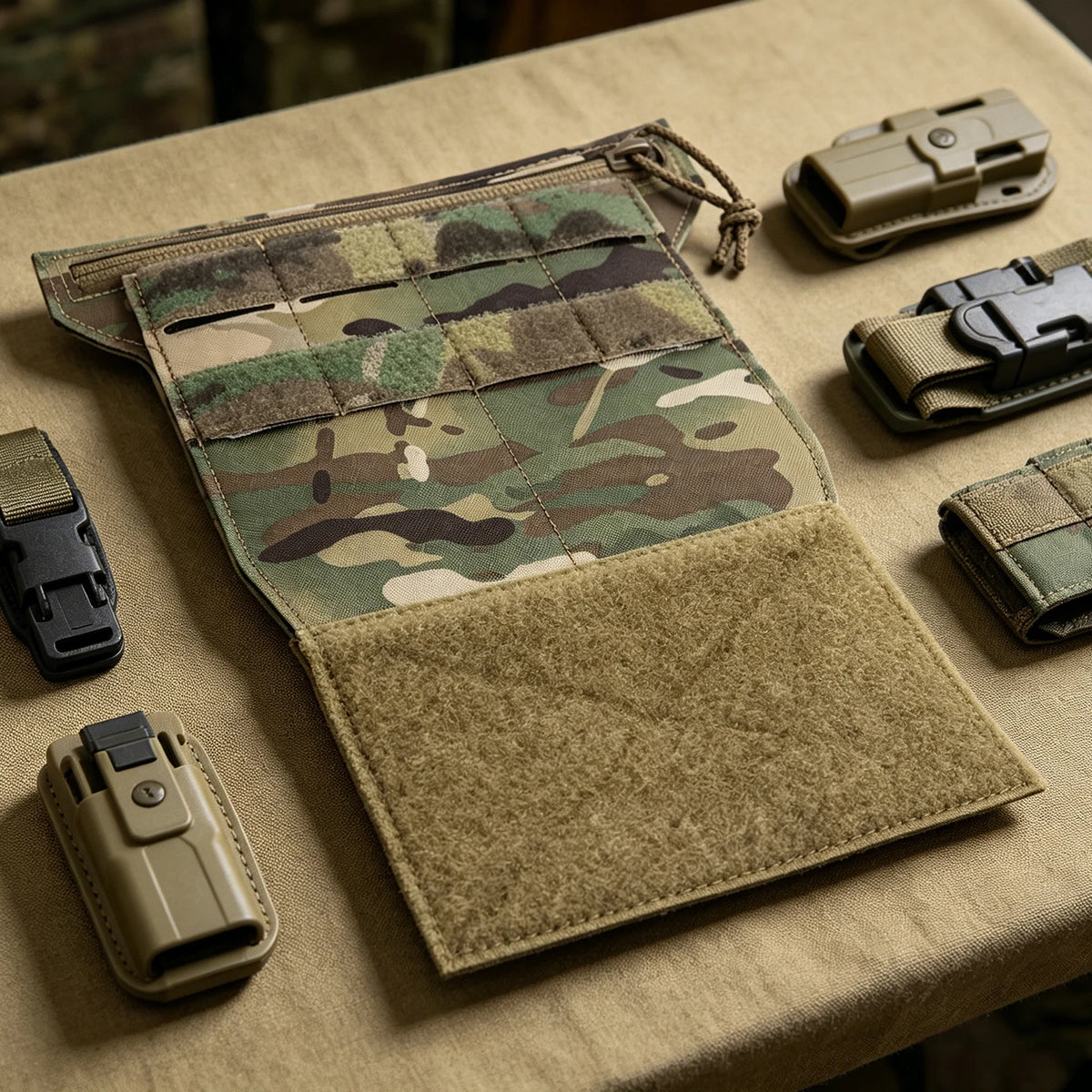 Tactic Chest Armor Management Panel Reusable Hunting Vest Panels Multi-Layer for Diary Card Battery Utility Storage Pouches