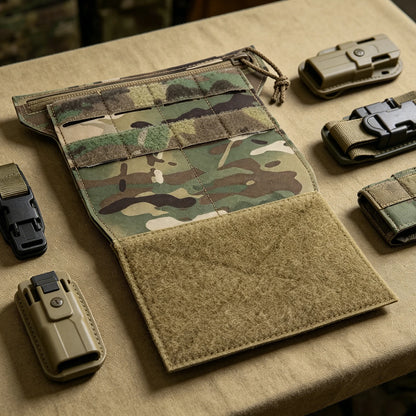 Tactic Chest Armor Management Panel Reusable Hunting Vest Panels Multi-Layer for Diary Card Battery Utility Storage Pouches