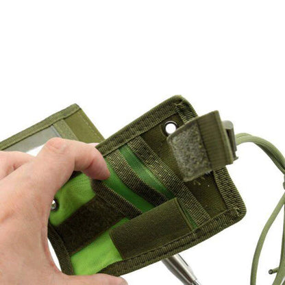 Tactical ID Card Holder Hook Loop Patch Tour Guide Badge Holders Outdoor Travel ID Pouch Pen Purse Tactical Style Badge Bag