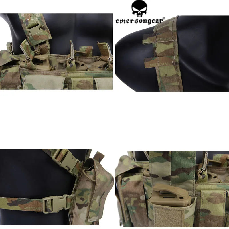 Emersongear MF Style Tactical Chest Rig UW Gen IV Airsoft Hunting Vest Harness Split Front Carrier