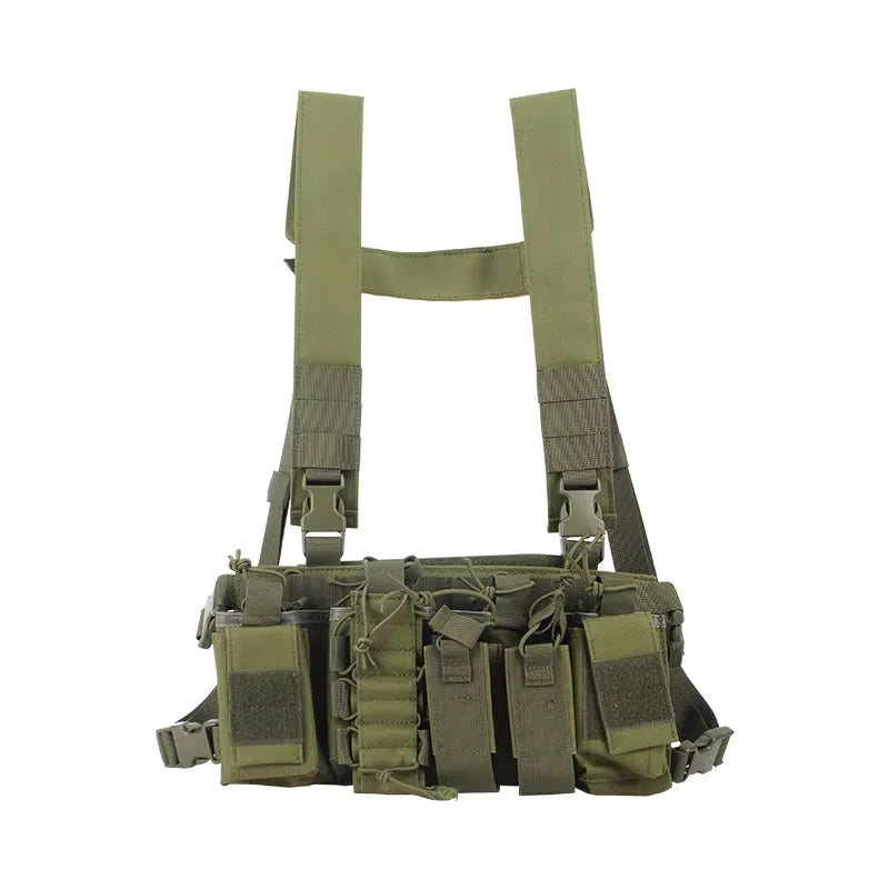 Radio Harness Front Pouch Tactical Chest Vest Holster Molle Vest Rig Bag Airsoft Hunting Radio Waist Pouch Adjustable