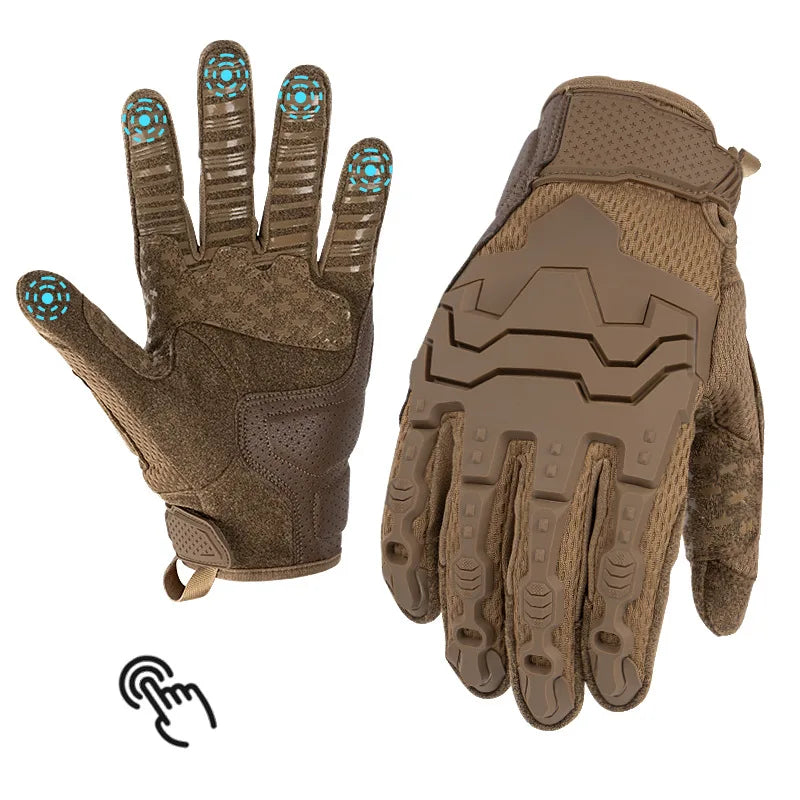 New Tactical Gloves Five-Finger Touchscreen Function Outdoor Protection Anti-Slip Cycling Impact-Resistant Combat Gloves