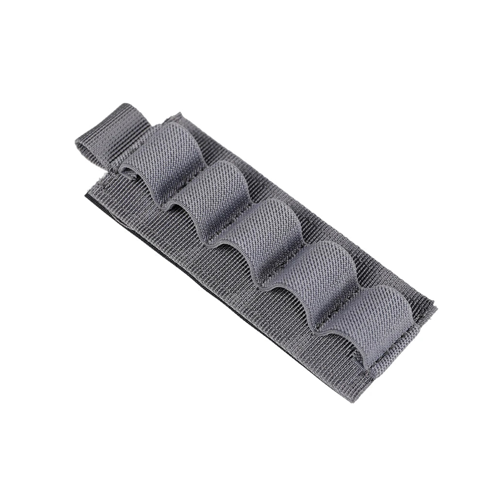5 Rounds Shotgun Buttstock Ammo Pouch Shell Holder Bullet with Magic Tape  Back Cartridge Carrier Hunting Gun Accessory