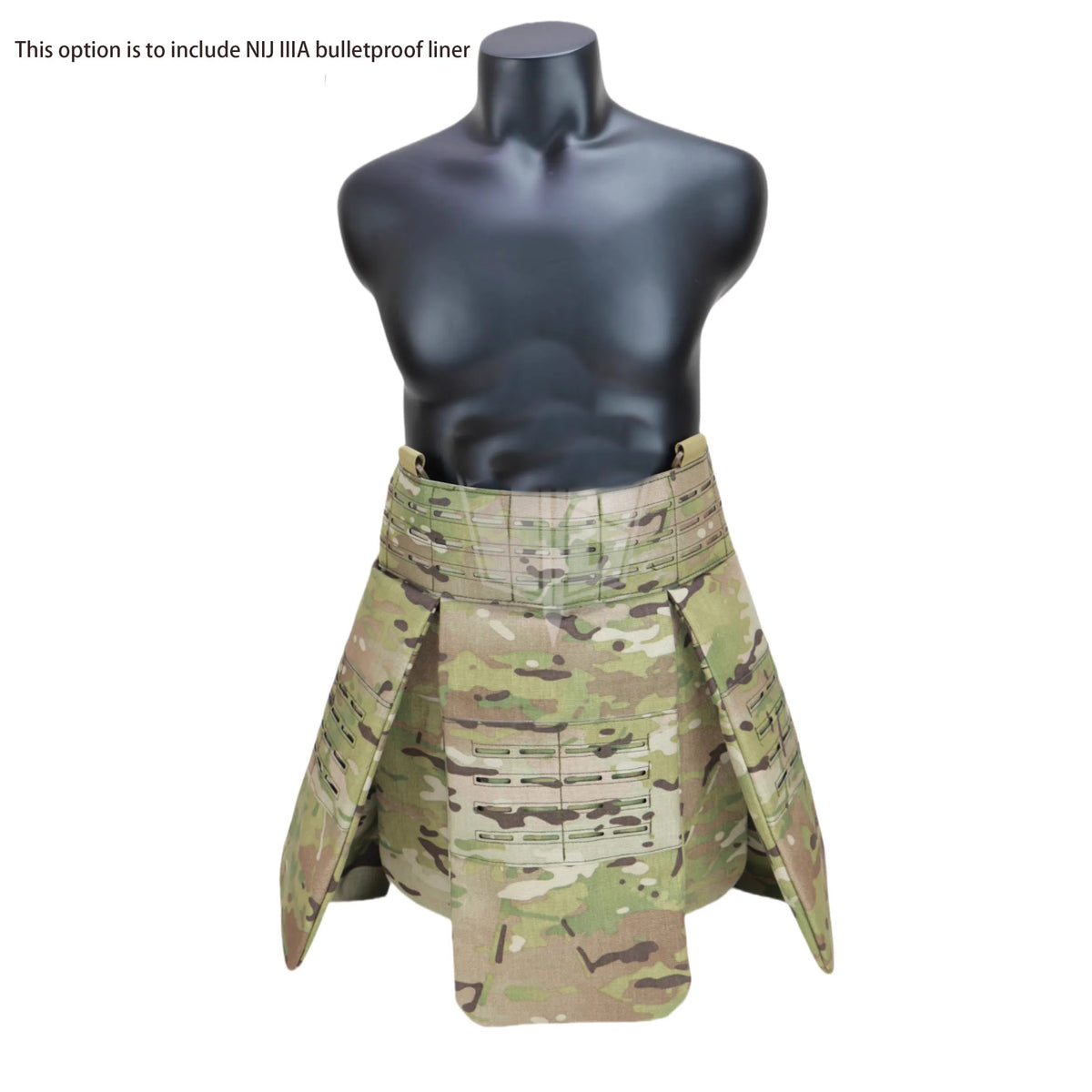 Laser‑Cut MOLLE Level IIIA Soft PE Tactical Protective Skirt Quick Release Adjustable Outdoor Hunting Waist Hip Protective Gear