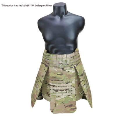 Laser‑Cut MOLLE Level IIIA Soft PE Tactical Protective Skirt Quick Release Adjustable Outdoor Hunting Waist Hip Protective Gear