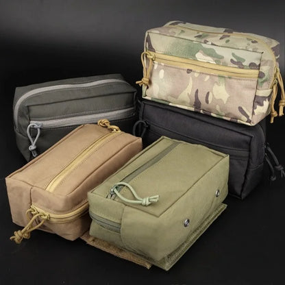 Tactical Vest Front Abdomen Pouch, MOLLE Multifunctional Sundries Storage Utility Bag for CS Game Outdoor Sports Vest Accessory